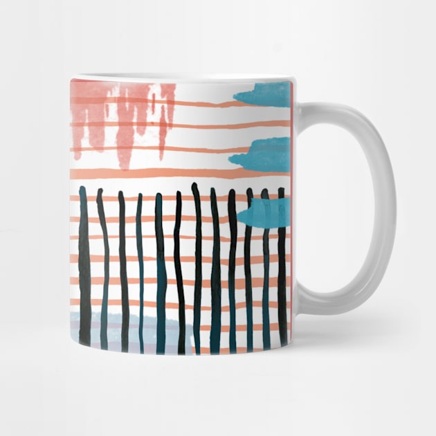 Pocket - Abstract Striped Geo Red by ninoladesign